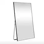 Photo 1 of 32 in. W x 71 in. H Oversized Rectangle Full Length Mirror Framed Black Wall Mounted/Standing Mirror large Floor Mirror