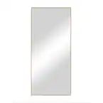 Photo 1 of 34 in. W x 71 in. H Large Full-Length Mirror, Hanging or Leaning Against the Wall in Gold