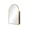 Photo 1 of 24 in. W x 36 in. H Arched Gold Recessed/Surface Mount Medicine Cabinet with Mirror