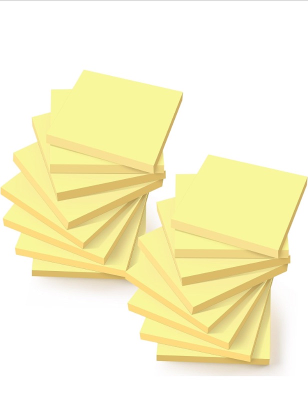 Photo 1 of (16 Pack) Sticky Notes 3x3 in Canary Yellow, Clean Removal, Recyclable, Self-Stick Pads, Easy to Post for Home, Office, Notebook