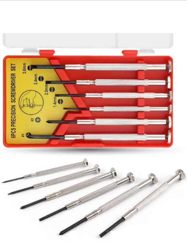 Photo 1 of 6PCS Mini Screwdriver Set, Mini Eyeglass Screwdriver Repair Kit, S2 Steel Magnetic Tiny Precision Screwdriver Kit for Watch, Eyeglass, Sunglasses