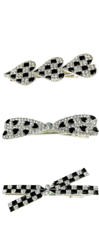 Photo 1 of hair clips crystal/classic plaid.