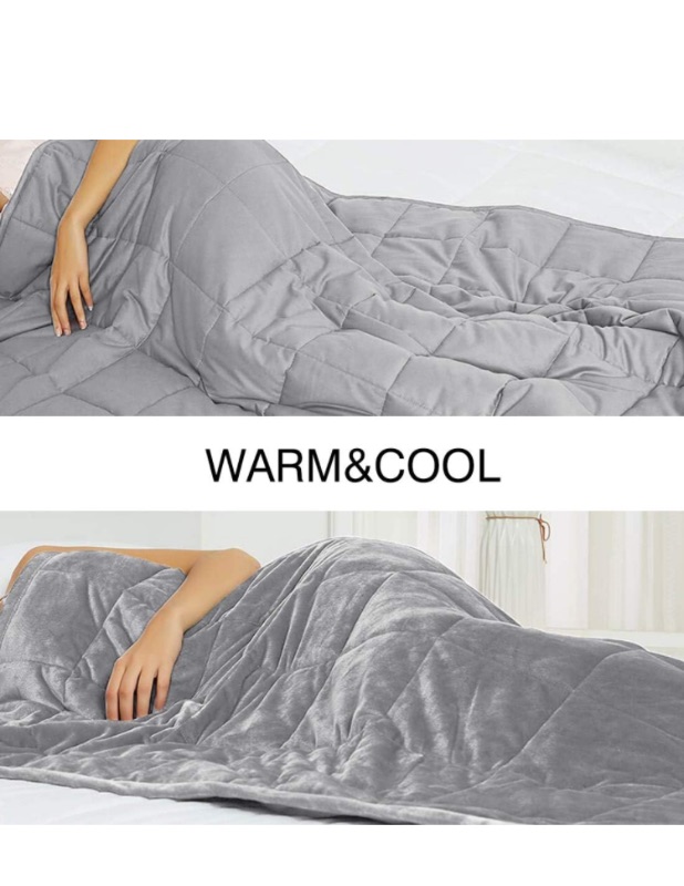 Photo 1 of ALANSMA Reversible Weighted Blanket for All Season, Warm and Cool, Luxury Velvet, Enjoy Sleeping Anywhere