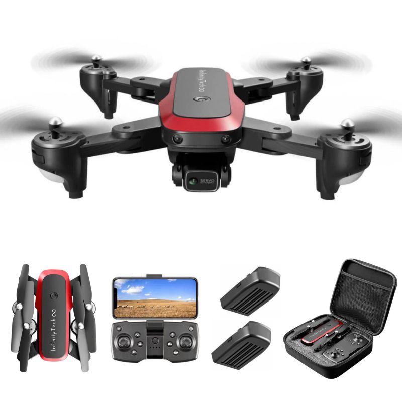 Photo 1 of S8000 Drone with 90° electrically adjustable 4k Camera for Kids and Adults - FPV Live Video Quadcopter equipped with 2 Batteries for up to 40 minutes of flight time - Long range distance up to 300m - 360° flip - Follow me - Auto return - One key take off/