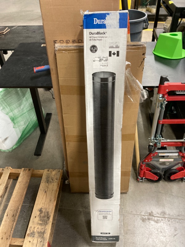Photo 1 of DuraVent 6DBK-48 DuraBlack Single Wall Wood Burning Black Stove Pipe Connector to Vent Smoke and Exhaust, 48 Inches Long x 6 Inch DiameterZ