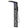 Photo 1 of BWE
8-Jet Rainfall Shower Panel System with Rainfall Waterfall Shower Head, Shower Wand and LED Light in Matte Black