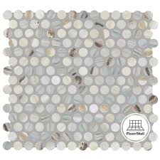 Photo 1 of Daltile
Lamora Marble Coastal Blue 11 in. x 13 in. Glazed Ceramic Penny Round Mosaic Tile (10.6 sq. ft./Case)