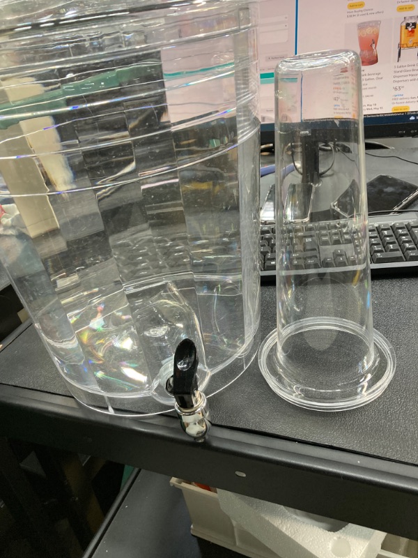 Photo 1 of CreativeWare 3 Gallon Beverage Dispenser with Base Ice Cylinder Sleeve

