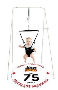 Photo 1 of Jolly Jumper *Classic* (Black) with Stand - The Original Baby Exerciser and Your Alternative to Activity Centers and Baby Bouncers. Trusted by Parents, Loved by Babies Since 1948
