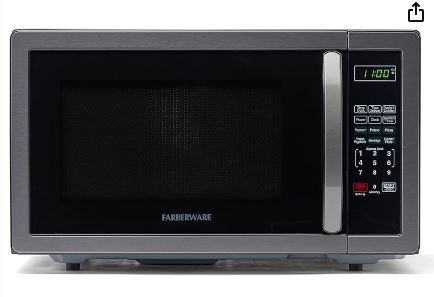 Photo 1 of Farberware Countertop Microwave 1000 Watts, 1.1 cu ft - Microwave Oven With LED Lighting and Child Lock - Perfect for Apartments and Dorms - Easy Clean Black Stainless Steel
