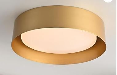 Photo 1 of Bargeni Flush Mount Ceiling Light,12.5 inch LED Ceiling Light Fixture,Polished Gold Finish,Light Fixtures Ceiling Mount,Light Fixtures,Dimmable/3000K/18W,Outdoor Flush Mount Lighting Fixtures
