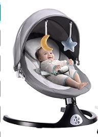 Photo 1 of kmaier Electric Baby Swing for Infants, Baby Rocker for Infants with 3 Speeds, 8 Lullabies, AC Adapter & Battery Operated, Indoor & Outdoor Use, Remote Control