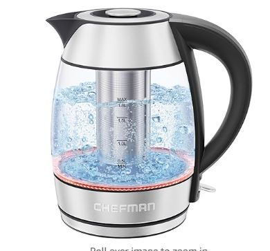 Photo 1 of ettles,Glass Kettle, 1.7L Temperature Control Kettle Led Light, Keep Cordless Water Boiler, Auto Off, 100% Bpa Free, Water Kettle for Coffee, Tea, Espresso, 2200W