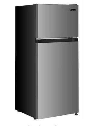 Photo 1 of 18.5 in. W, 4.5 cu. ft. 2-Door Mini Refrigerator, with Freezer in Platinum Steel
