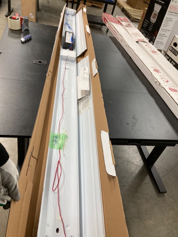 Photo 1 of 2-Light 8 ft. White Fluorescent Strip Light with 2 T12 Light Sockets
