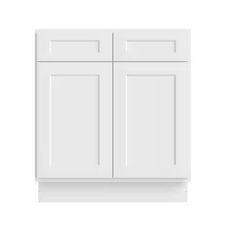 Photo 1 of 30 in. W x 21 in. D x 34.5 in. H Ready to Assemble Bath Vanity Cabinet without Top in Shaker White. 