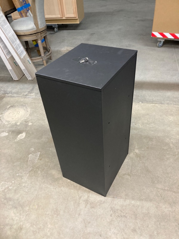 Photo 3 of ***MAJOR DAMAGE TO THE ITEM*** YOOBOX Package Delivery Box, Extra Large Galvanized Steel Parcel Drop Box for Outside, Parcel Mailbox with Secure Storage Compartment, for Outdoor Porch, Curbside, Black XL-BG016