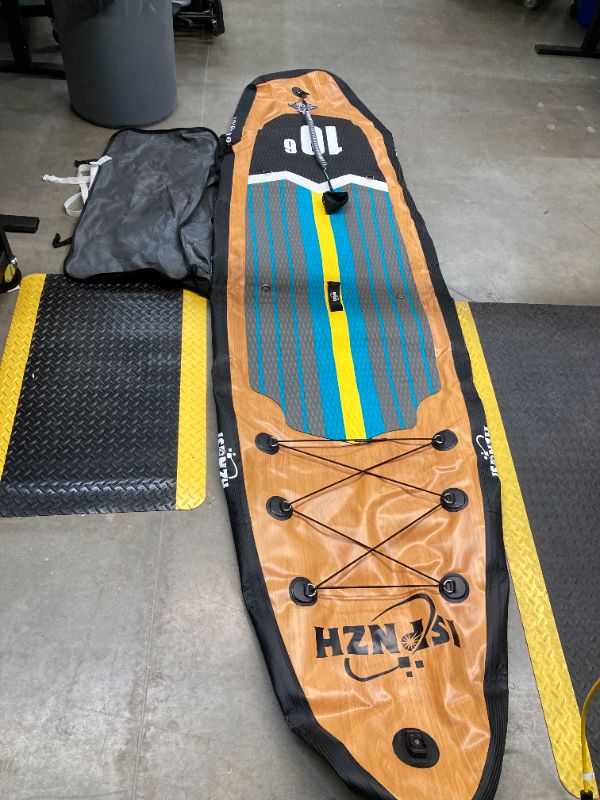 Photo 3 of ***NEEDS PATCHED, BUT FIXABLE***Highpi Inflatable Stand Up Paddle Board 11x33x6w Premium Sup Accessories & Backpack Wide Stance Surf Control Non-Slip Deck Leash Paddle and Pump S