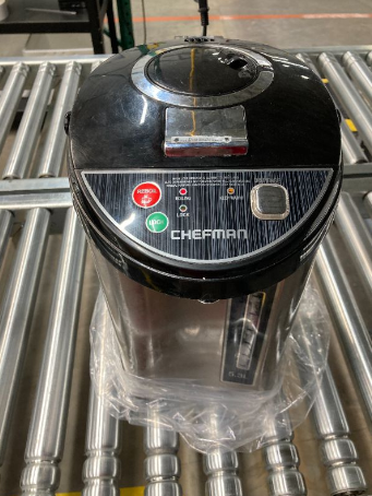 Photo 2 of Chefman Electric Hot Water Pot with Safety Lock Stainless Steel 5.3 Liter
