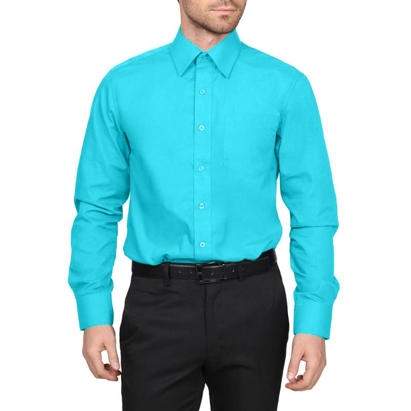 Photo 1 of Mens slim fit shield-x flex dress shirt blue