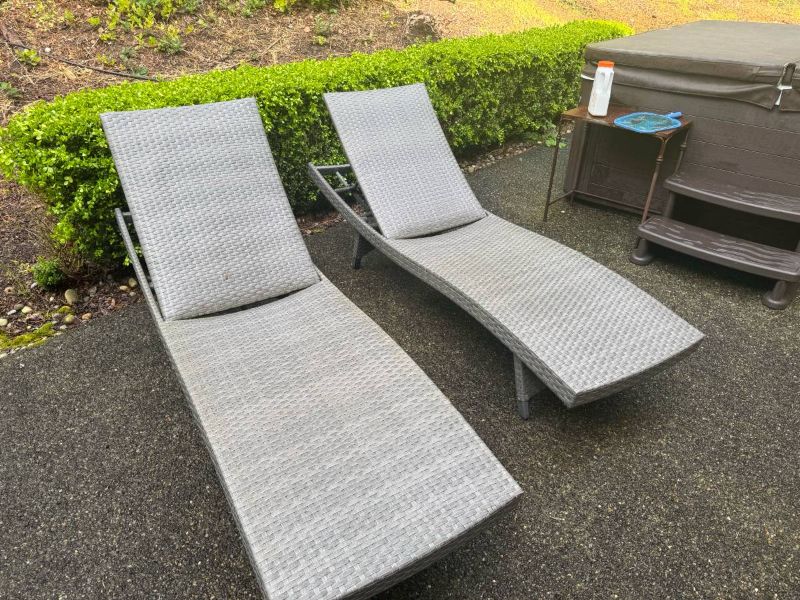 Photo 1 of **MISSING SOME HARDWARE**YITAHOME Outdoor Chaise Lounge Chair Set of 2, Patio Lounge Chair with 5 Adjustable Positions, Textile Pool Chaise Lounger for Outdoor, Patio, Beach, Yard (Beige)
