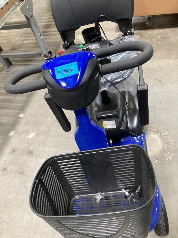 Photo 1 of **PARTS ONLY**SACVON 4 Wheels Mobility Scooter with Cane Holder for Seniors, Electric Folding Wheelchair Device for Travel, Blue