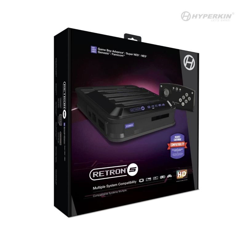 Photo 1 of **NOT IN ORIGINAL PACKAGE**Hyperkin RetroN 5: HD Gaming Console for Game Boy Advance/ Game Boy Color/ Game Boy/ Super NES/ NES/ Super Famicom/ Famicom/ Genesis/ Mega Drive/ Sega Master System (Black)