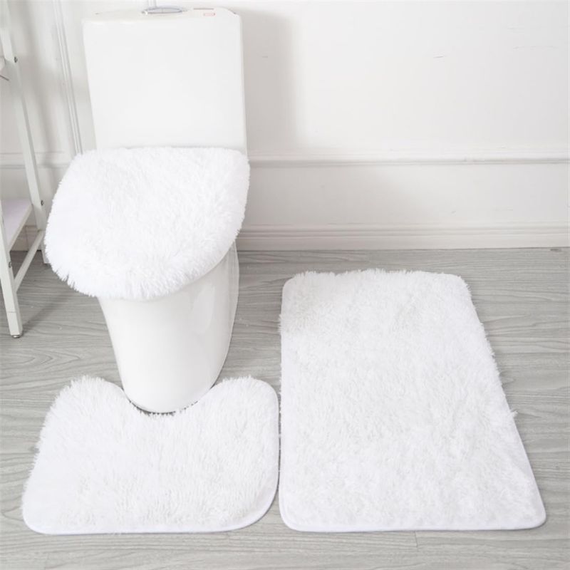 Photo 1 of 
UEAUY Bathroom Rugs Sets 3 Piece Thick Fluffy Soft Bathroom Rugs and U-Shaped Toilet Mat Washable Absorbent Floor Mat White
Color:White