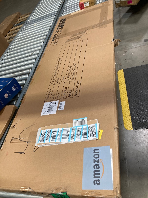 Photo 1 of NEESEEYEE 2' x 6' Grid Wall Panel Floorstanding Display Fixture with Deluxe T-Style Base, White. Two-Pack Combo.