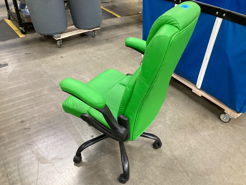 Photo 1 of **NEEDS SOME TIGHTENING**JONPONY Big and Tall Office Chair 400LBS Wide Seat Ergonomic Computer Desk Chair High Back Executive Leather Chair Adjustable Task Chair Lumbar Back Support 8 Hours Heavy Duty Design,9189,Green