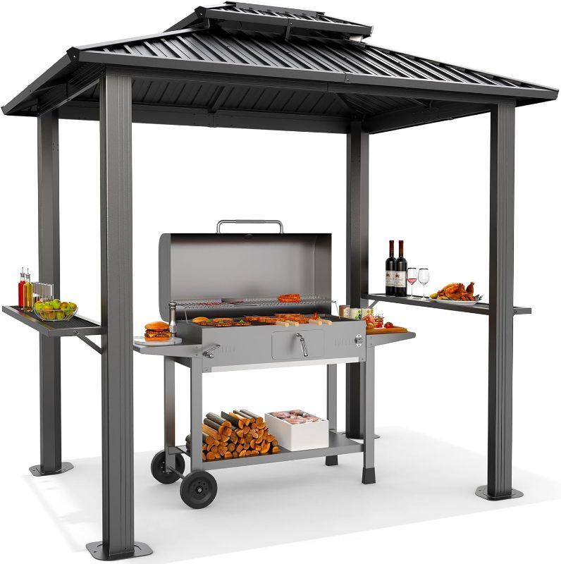 Photo 1 of **BOX 1 OF 2 ONLY/INCOMPLETE SET**Hoteel 6x8 Hardtop Grill Gazebo,Black