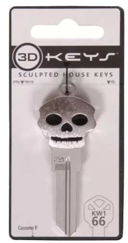 Photo 1 of #66 3D Silver Skull Key Blank 3 pack
 