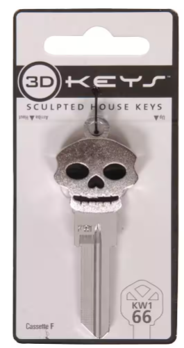 Photo 1 of #66 3D Silver Skull Key Blank 2 pack 
