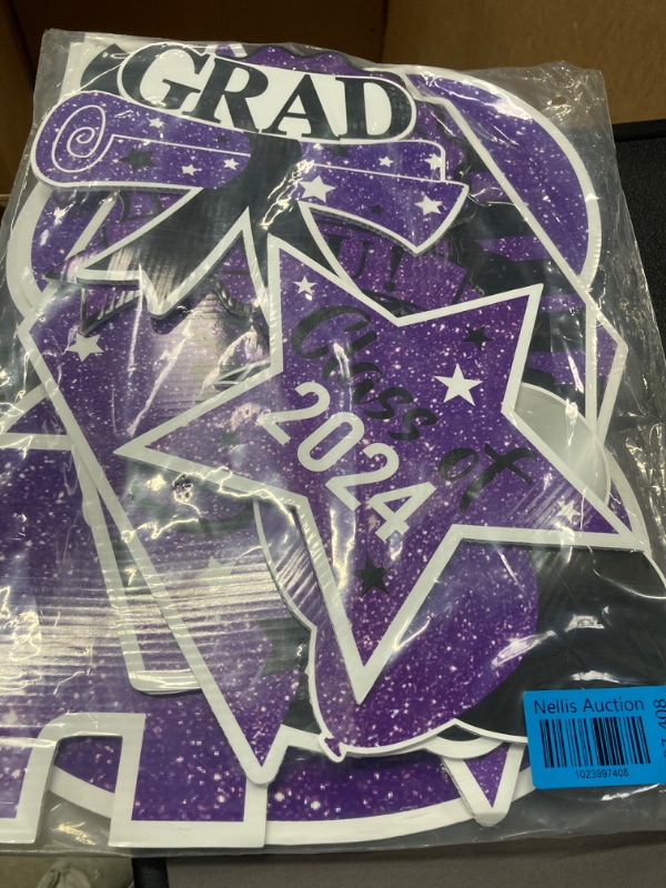 Photo 2 of 2024 Graduation Yard Sign Stakes Decorations - Congrats Grad Class of 2024 Outdoor Lawn Decor - High School College Grad Graduation Party Decoration Supplies(Purple)