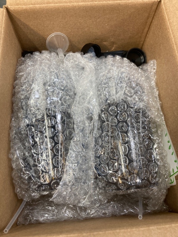 Photo 1 of Handcraft Empty Amber Glass Spray Bottles – 16 oz Refillable Bottles with Labels