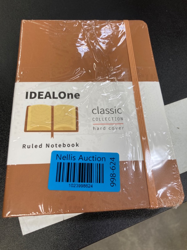 Photo 2 of **2 Pack** IDEALOne Classic Hardcover Lined Notebook Journal – Work, Home, School, 5.7 x 8 inches, 7mm wide college ruled,160 Pages, 100GSM, Elastic Band, Ribbon Bookmark, Caramel Brown Caramel Brown Single