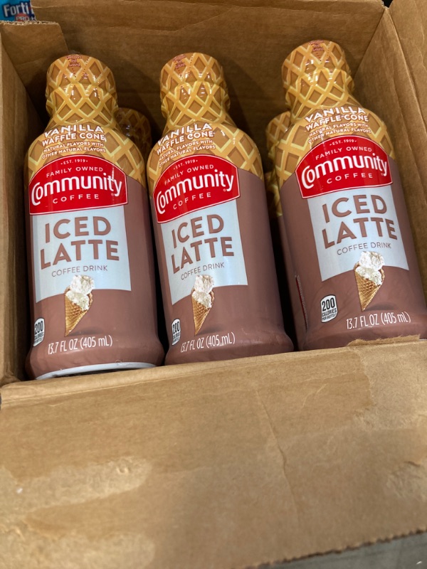 Photo 2 of Community Coffee Iced Latte Coffee Drink, Vanilla Waffle Cone, Natural Flavors, 13.7 Fluid Ounce (Pack of 12)