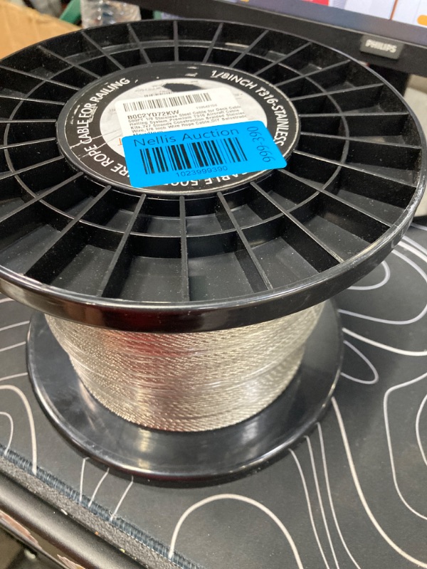 Photo 2 of 500FT 1/8 Stainless Steel Cable for Deck Cable Railing System,Premium T316 Aircraft Cable Kits,7x7 Strands Construction Braided Stainless Wire,1/8 inch Wire Rope Cable,DIY Balustrades