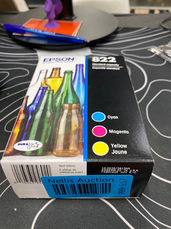 Photo 1 of Epson T822 DURABrite Ultra -Ink Standard Capacity Black & Color & T822 DURABrite Ultra Ink High Capacity Black & Standard Color Cartridge Combo Pack