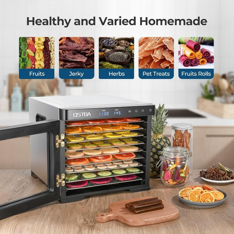 Photo 5 of (READ FULL POST) OSTBA Food Dehydrator Machine, 9 Stainless Steel Trays Dehydrators for Food and Jerky, Herbs, Veggies, Fruits, Adjustable Temperature and 48H Timer, Overheat Protection, 1000W, Recipe Book Included