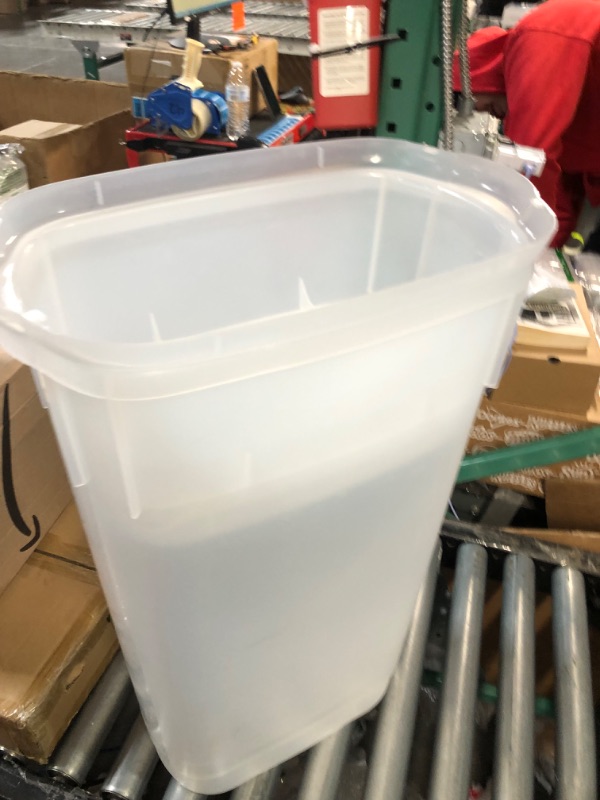 Photo 1 of Rubbermaid Wrap N’ Craft, Plastic Storage Container for Wrapping Paper and Crafting Supplies, Fits Up to 20 Rolls of Standard 30” Wrapping Paper, Two Compartments, Slim Design, Clear Exterior