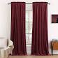 Photo 1 of Burgundy Wine Red Velvet Curtains for Bedroom Window, Blackout Vintage Luxury Heavy Drapes, Thermal Insulated Room Darkening Rod Pocket Curtain for Living Room, W52 x L84 inches, 2 Panels
