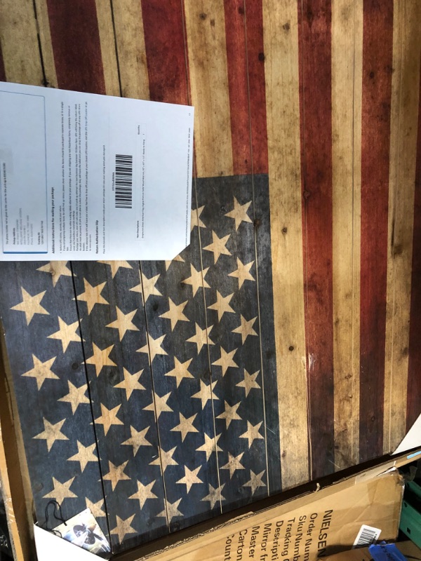 Photo 3 of Empire Art Direct American Flag Digital Print on Solid Wood Wall Art, 30" x 45" x 1.5", Ready to Hang 30 in x 45 in x 1.5 in