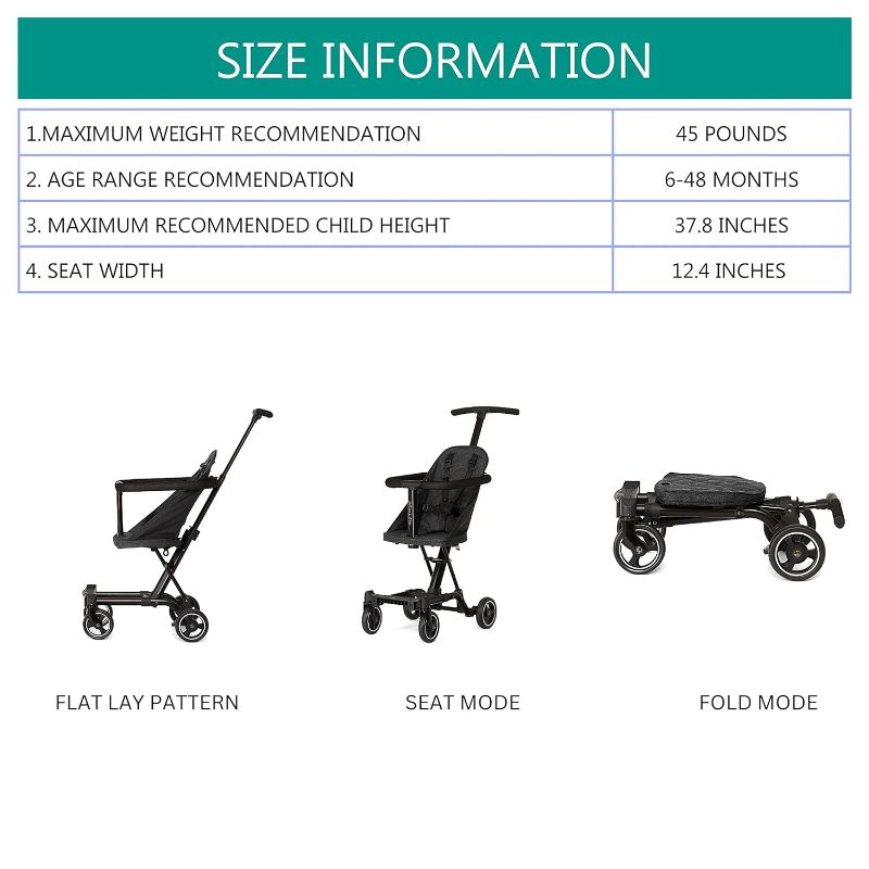 Photo 6 of (READ FULL POST) Dream On Me Lightweight and Compact Coast Rider Stroller with One Hand Easy Fold, Black