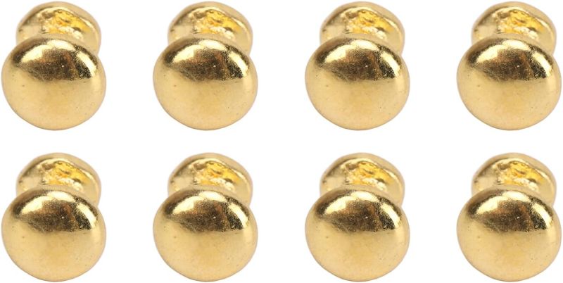 Photo 1 of 8Pcs 1:12 Scale Miniature Round Head Knobs, Metal Dollhouse Door Handle Knobs Furniture Knobs Accessories (Gold)