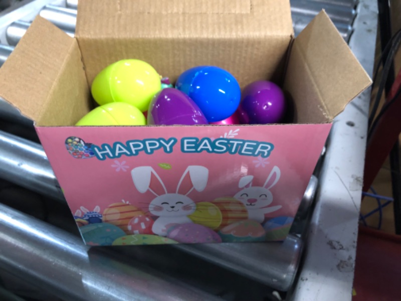 Photo 1 of 18pcs Easter Eggs Filled with Doll Gift Custom Box Colorful Bright Soft Plastic Surprise Easter Egg Hunt Toys for Boys and Girls Easter Party Favor Decoration