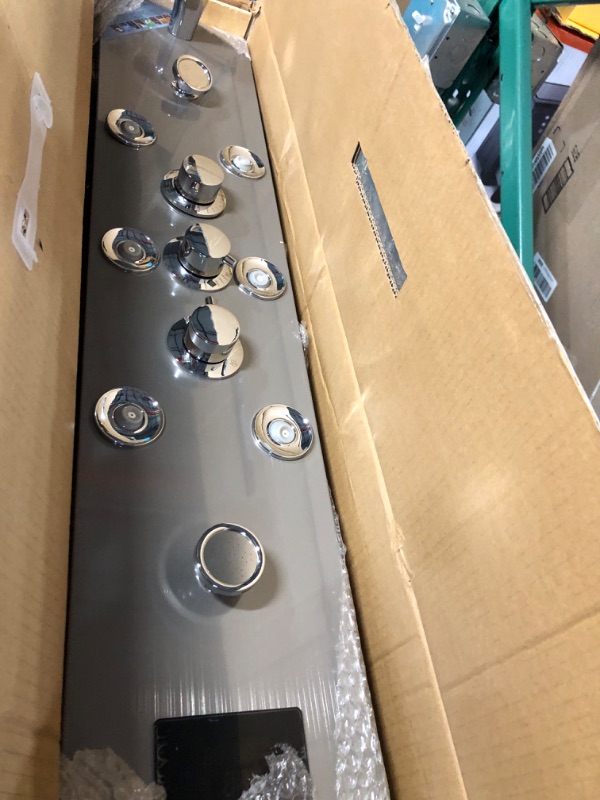 Photo 1 of VEVOR Shower Panel, 6 Shower Modes, LED & Screen Hydroelectricity Shower Tower Panel System, Rainfall, Waterfall, 8 Massage Jets, Tub Spout, Handheld Shower, Stainless Steel Wall-Mounted Shower Set 6 Shower Modes 8 Massage Jets