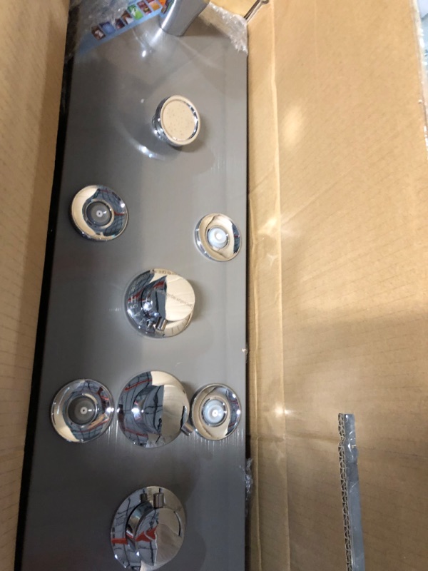 Photo 1 of VEVOR Shower Panel, 6 Shower Modes, LED & Screen Hydroelectricity Shower Tower Panel System, Rainfall, Waterfall, 8 Massage Jets, Tub Spout, Handheld Shower, Stainless Steel Wall-Mounted Shower Set 6 Shower Modes 8 Massage Jets