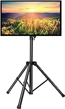 Photo 1 of Portable TV Stand Tripod TV Stand for 23-75 Inch LED LCD OLED for Flat Screens, Outdoor TV Stand with Mount, Height Adjustable, Hold up to 100 lbs, Max VESA 600x400m, Black TV Stand