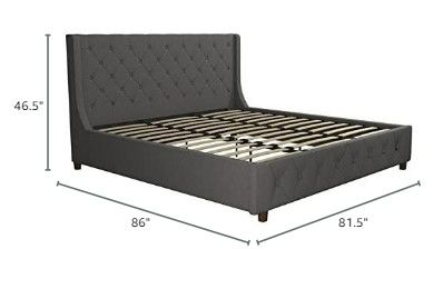 Photo 5 of (NON-REFUNDABLE) COSMOLiving by COSMOPOLITAN Mercer Upholstered Bed - King - Grey Linen King Grey